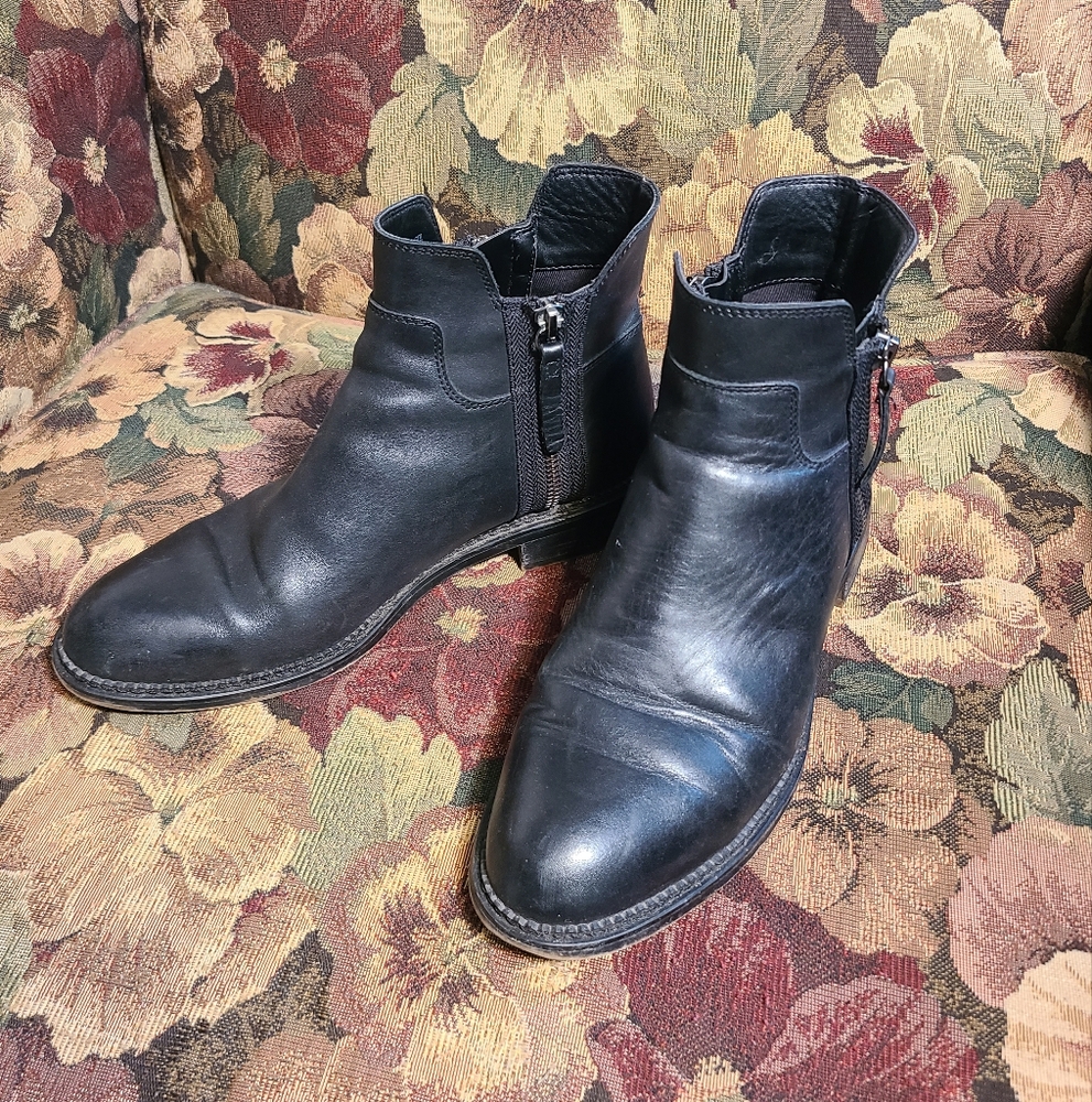 Franco Sarto Double Zipper Leather Booties